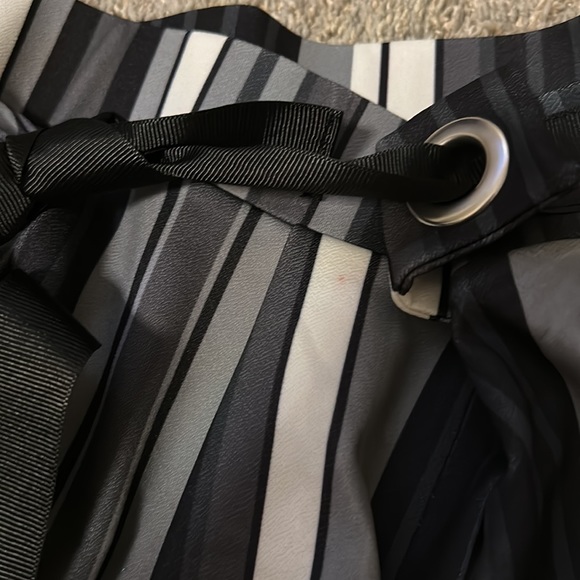 Venus black, white and gray striped shorts with tie front. - Picture 3 of 4